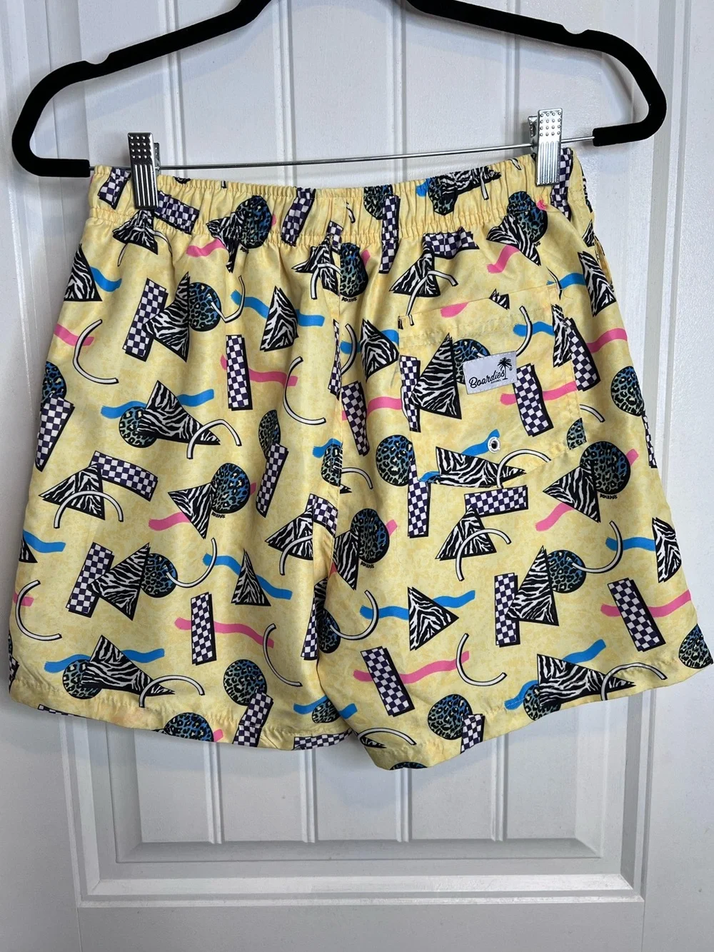 Boardies 80s Novelty Print All Over Geometric Pattern Board Shorts. Size Small.